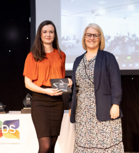 A photo of Louise Brooks at the January 2022 MDS Awards. Louise has been shortlisted for the FPC Awards Rising Star Category